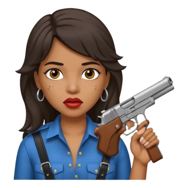 latina with mullet putting gun in her mouth sticker