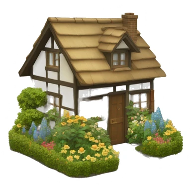 Cottage with garden sticker