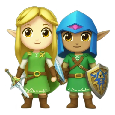 Link and zelda sticker