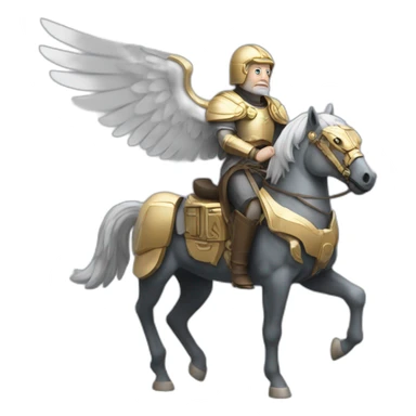 Aristotle riding mech horse with wings sticker