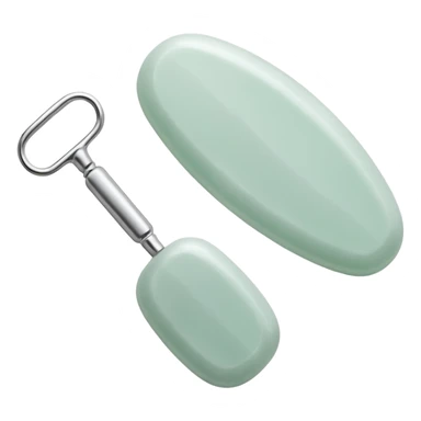 one silver gua sha and one silver jade roller used for beauty sticker