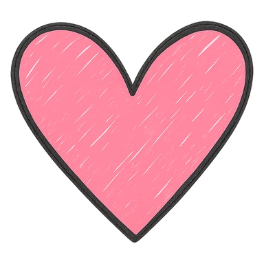 Make the icon pink while keeping the hand drawn black outline style. Use a clean white background. sticker