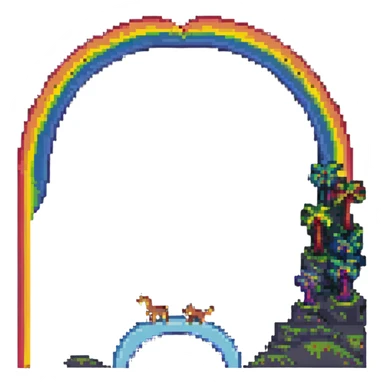 colorful rainbow bridge sticker