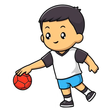 Kid playing with ball sticker
