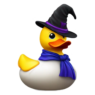 Toy rubber duck with wizard hat sticker