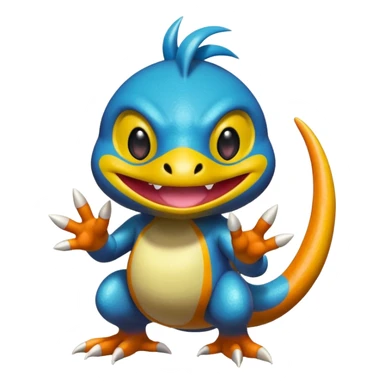 Elemental shimmering lucky charming smiling cute Croagunk-Dragalge-Hawlucha-Pokémon-Fakémon-hybrid-creature sticker