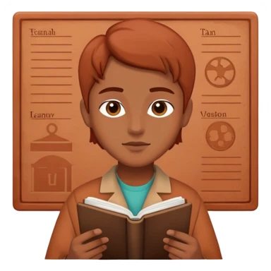 Studying aesthetic in dark terracotta color  sticker