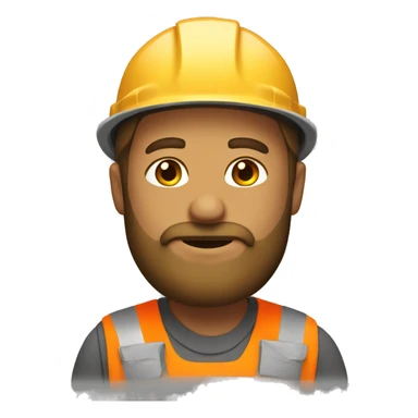 Tan construction worker with beard sticker