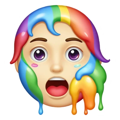 face with rainbow vomit sticker
