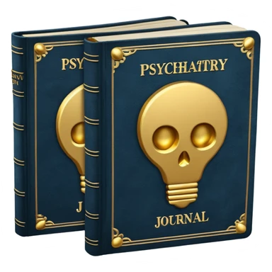 Psychiatry journal book, old book sticker