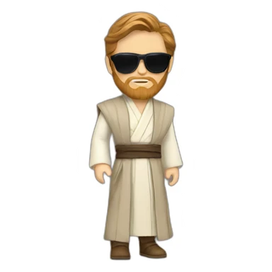 Fashionista Obi wan Kenobi with sunglasses sticker