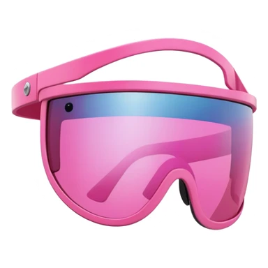 sporty pink shield visor sunglasses with comically thick frame, maximum chunky build, extremely oversized robust design, one-piece lens sticker