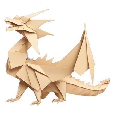 Beige Origami dragon made of newspapers on fire surrounded by fairy lights swirls covered in dried flowers bokeh library bunting floral flowers fire flames sticker