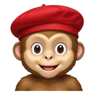 Monkey wearing red beret sticker