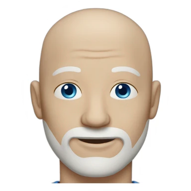 bald older white man blue eyes  sticker