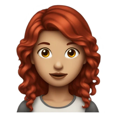 pretty dark red hair girl sticker