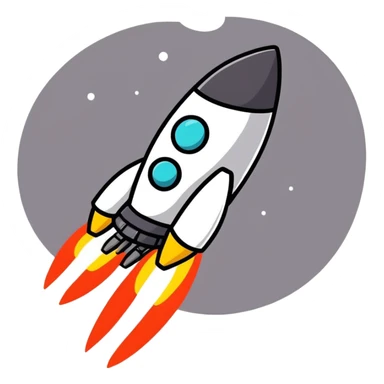 rocket ship product sticker