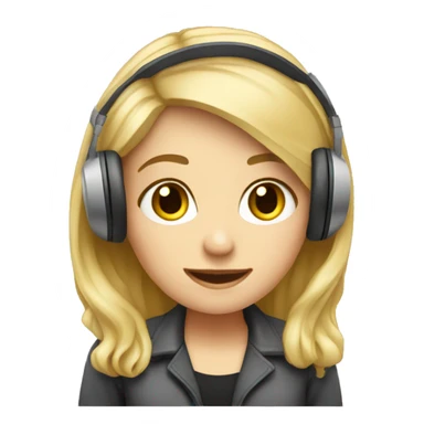 Audio technician girl blonde with an audio desk sticker