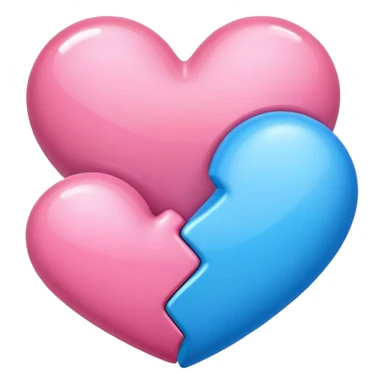 two hearts, one pink and one blue, side by side sticker
