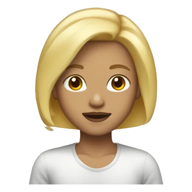 blond bob hair, light skin,  sticker