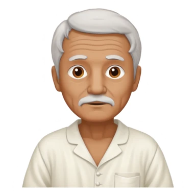 An old French man made of clay and wearing a white nightgown sticker