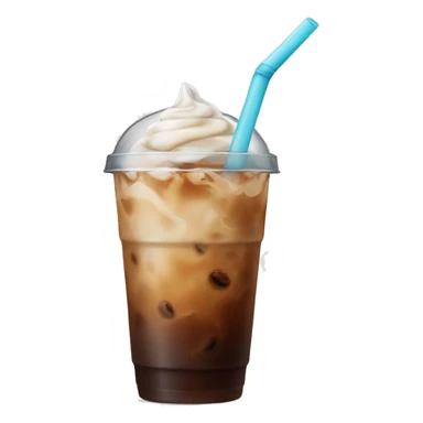 Iced coffee with straw sticker