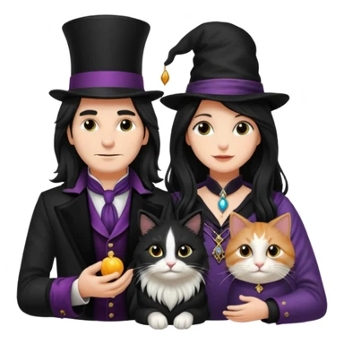 LonfGmagician couple and their pet cat sticker