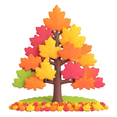 tree in the fall with colorful autumn leaves sticker