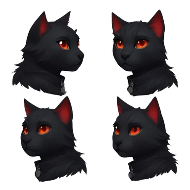 Anthro Edgy Cool Beautiful Black Cat-Fursona with Emo Hair-bangs with Red Streaks sticker