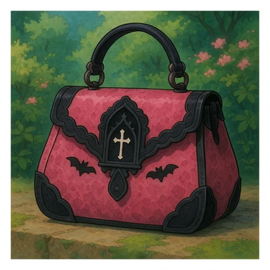 pink and black gothic purse sticker