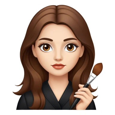 Makeup artist with brush long  hair sticker