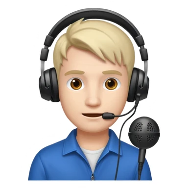 Man with gaming headset mic sticker