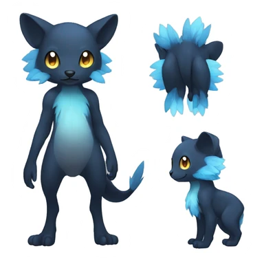 Cute cool black blie animal hybrid Fakemon full body sticker