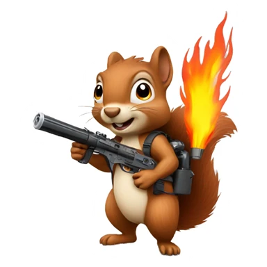 Squirrel with flamethrower sticker