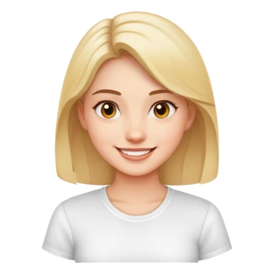 smiling girl in white shirt sticker