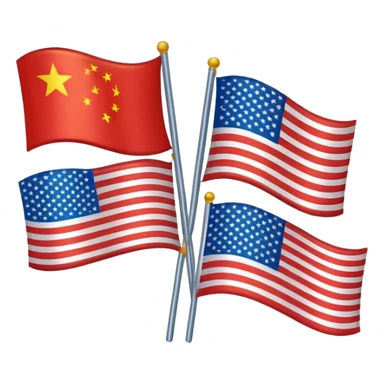 chinese korean and american flags blended together as one sticker
