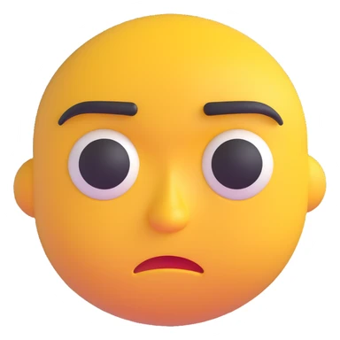 3D emoji of a frowning face with downturned eyes sticker