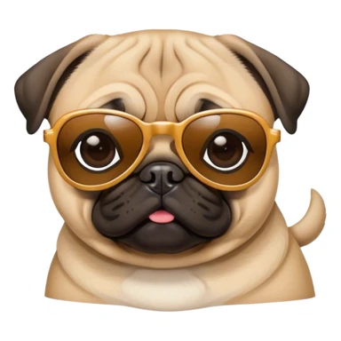 Dog race pug with sunglasses sticker