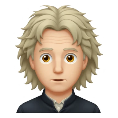 Johann Gottlieb Fichte three-quarter view, disheveled hair sticker