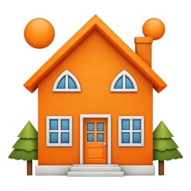 A basic home emoji with orange highlights sticker