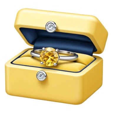 diamond ring in a pale yellow box  sticker