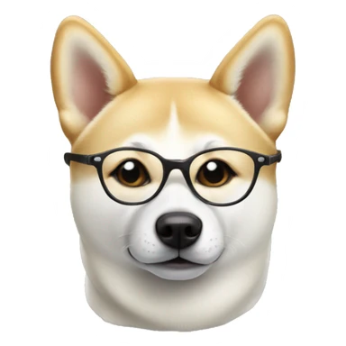 White shiba inu wearing glasses sticker