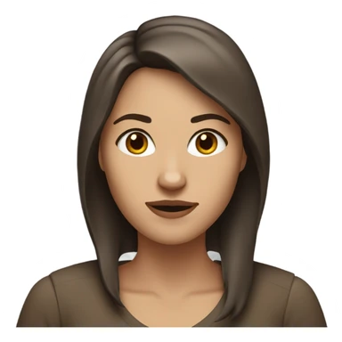 woman with brown shoulder length hair, who is also a wolf sticker