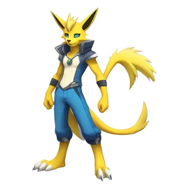 Anthro Cool Zeraora-Lombax-Renamon-Pokémon-Fakémon Full Body Detailed High Quality sticker