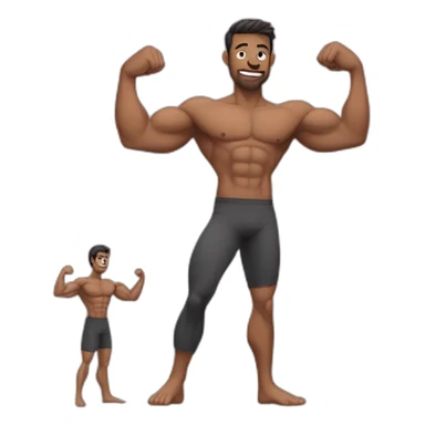 one muscular anm and one skinny arm sticker