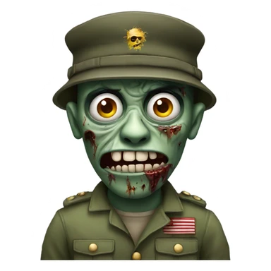 Zombie wearing a military hat  sticker
