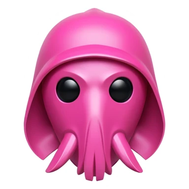 Squid Game pink guard mask with square shape on face, 3D style, smooth and glossy sticker
