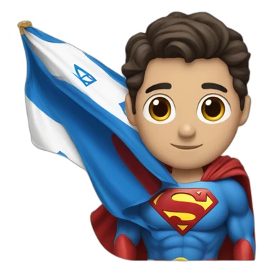 superman with israel flag as cape sticker
