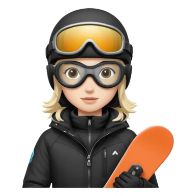 snow board, negative character sticker