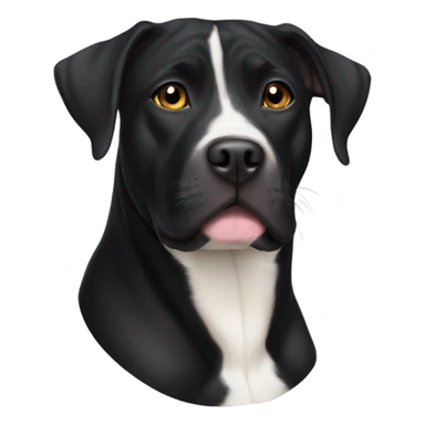 Black pitbull lab mix with white patch on chest sticker